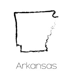 Wall Mural - Scribbled shape of the State of Arkansas