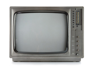 Vintage television isolate on white ,retro tecnology