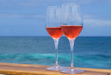 Two Glasses Of Rose Wine