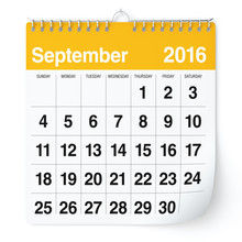 September 2016 - Calendar.