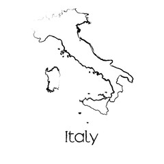 Wall Mural - Scribbled Shape of the Country of Italy