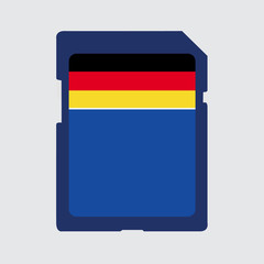 Wall Mural - Illustrated memory card with the flag of Germany