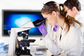 Poster - Life scientist researching in the laboratory.