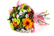 © smspsy - Bouquet of chrysanthemums and gerbera flowers in red and white p