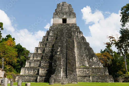 Plakat Gwatemala, ruiny Majów Tikal