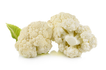 fresh cauliflower on white background