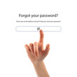Push the button. Password concept.