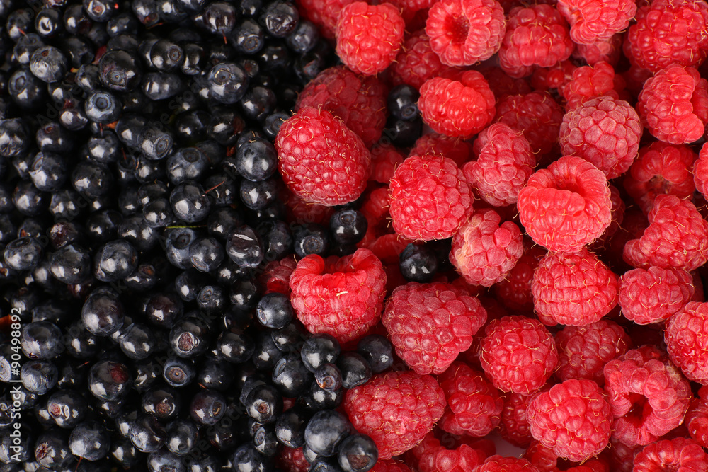 Mix of different berries as background