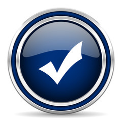 Fototapete - accept blue glossy web icon