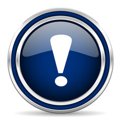 Aufkleber - exclamation sign blue glossy web icon