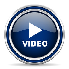 Aufkleber - video blue glossy web icon