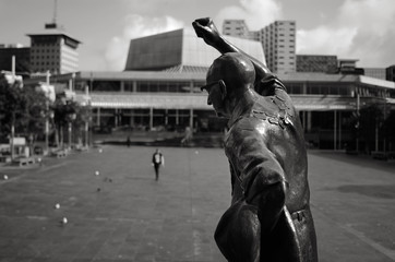 Wall Mural - Statue of Sir Dove-Myer Robinson in Aotea Square in Auckland New