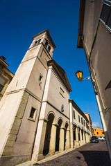 Fototapete - Beautiful little streets of San - Marino waiting for tourists.