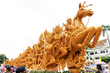 Candle Festival UBON RATCHATHANI, THAILAND - August 2: "The Candles Are Carved Out Of Wax, Thai Art Form Of Wax(Ubon Candle Festival 2015) On August 2, 2015, UbonRatchathani, Thailand