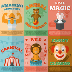 Wall Mural - Circus flat icons composition poster