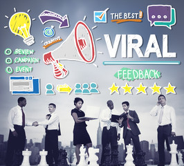 Wall Mural - Viral Marketing Spread Review Event Feedback Concept