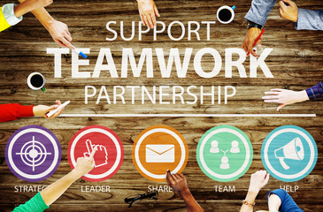 Wall Mural - Support Teamwork Partnership Group Collaboration Concept