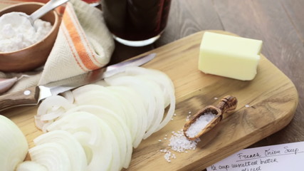 Wall Mural - Ingredients for making French onion soup