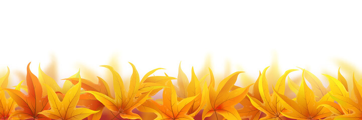 Wall Mural - seamless pattern with fallen autumn maple leaves