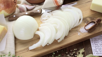 Wall Mural - Ingredients for making French onion soup