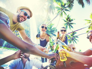 Wall Mural - Friends Summer Beach Party Cheers Concept