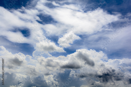 Obraz w ramie Blue sky and rain clouds