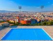 Barcelona city Olympic swimming pool. Montjuic mountain. Spain.