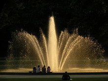 Fountain At Sunset In A Park In Brussels. Taken On The 29th Of August Of 2015