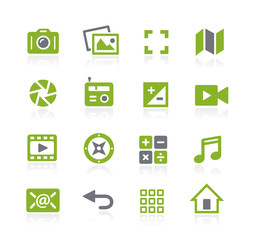 Wall Mural - media interface icons // natura series