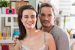 © jackfrog - close portrait of a couple looking at the camera at home