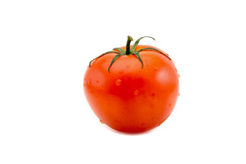 Tomato close-up isolated on white background
