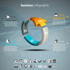 Wall Mural - Business infographic made od 3D arrow.