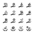 business and finance hand icon set, vector eps10