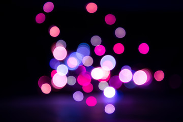 Wall Mural - Multicolored defocused bokeh lights background.