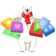 Greeting Card With Polar Bear