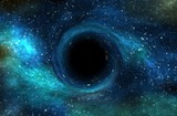 Fototapeta  - Black hole over star field in outer space