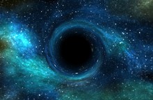 Black Hole Over Star Field In Outer Space