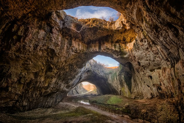 magnificent view of the devetaki cave, bulgaria