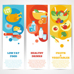 Poster - Healthy eating vertical banner set