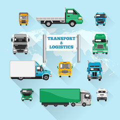 Sticker - Truck Icons Flat