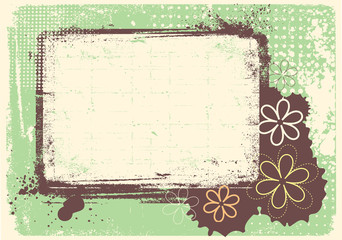 Canvas Print - Vector grunge decoration Floral background for text