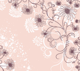 Wall Mural - Vector floral decoration .Flowers background