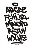 Fototapeta Fototapety dla młodzieży do pokoju - Vector graffiti font. Handwritten alphabet