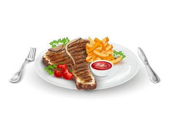 Sticker - Grilled Steak On Plate