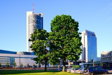 Wall Mural - Vilnius city new skyscrapers view on June 6, 2015