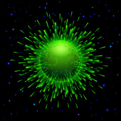 Wall Mural - bursting green planet