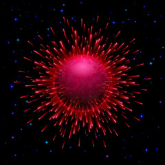 Wall Mural - bursting red planet