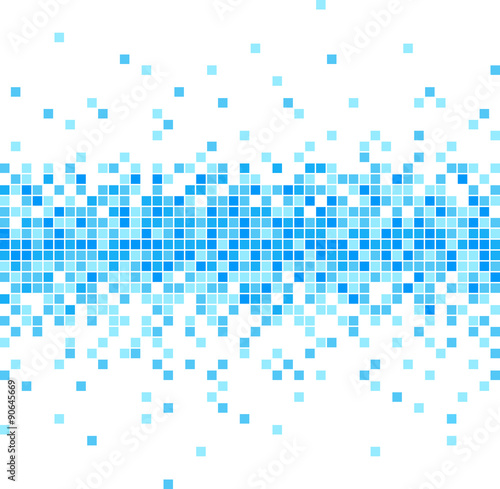Fotografía Abstract Blue Mosaic Background - Illustration