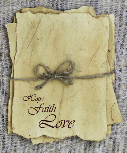 Antique Love Letters With Hope Faith Tied Rope Antique Love Letters With Hope Faith