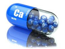 Pills With Calcio CA Element Dietary Supplements. Vitamin Capsul
